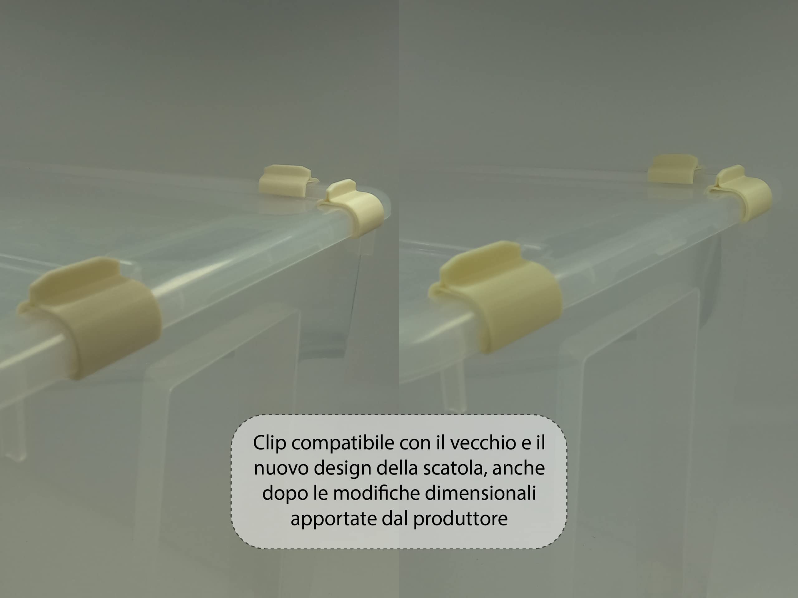 Clip di Chiusura Arrotondate per Ikea Samla Box - Compatibili Con Ikea-Samla (12 Pezzi, 5L/11L/22L)