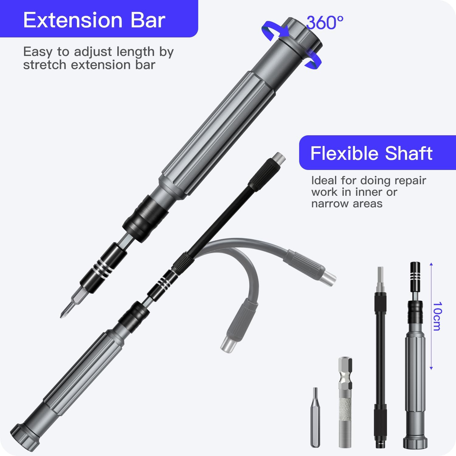 Precision Screwdriver Set, SOONAN 150 in 1 Electronics Tool Kit with 120 Bits Magnetic Screwdriver Set & 30-bit Magnetic Set Handy Repair Tool for Computer Phone Watch Camera Laptop, Black - Image 8