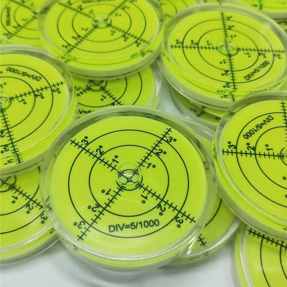 3Pcs Bubble Spirit Level 40/50/60mm Degree Marked Surface Circular Levels Bubble Measuring Layout Tools (Thickness 10mm)