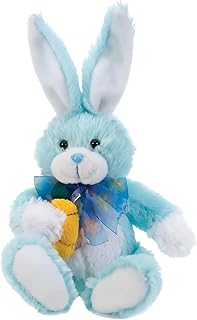 Plush Gear Plush Bunny with Carrot - 13 Inch Cute Blue Rabbit Stuffed Animal, Easter Soft Cuddly Plushie, Gift for Kids Pl...