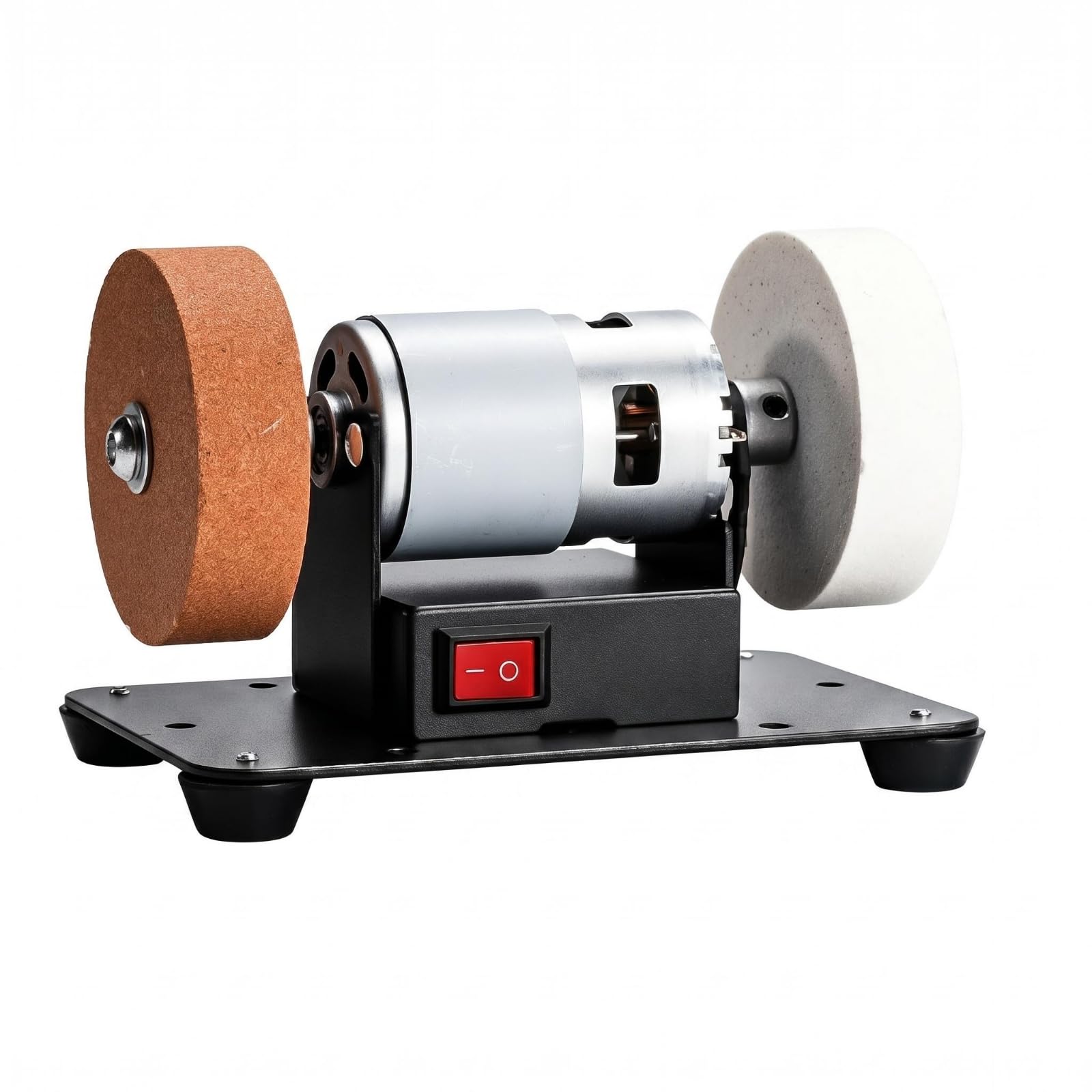 Compact Desktop Bench Grinder Tabletop Two-Wheel Wheel Grinder Metal Base Multi-Purpose Grinding Machine, Aluminum Motor-image-48
