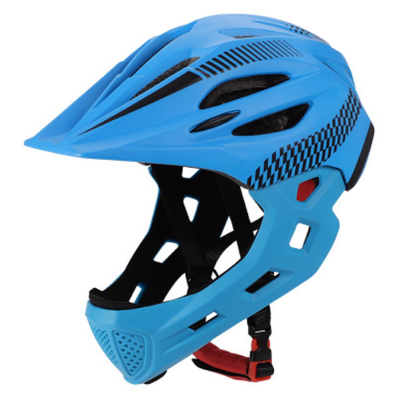 rockible Casco da Bici con Mentoniera Leggero Casco con Mentoniera Ventilato per Bicicletta, Pattinaggio, Nero