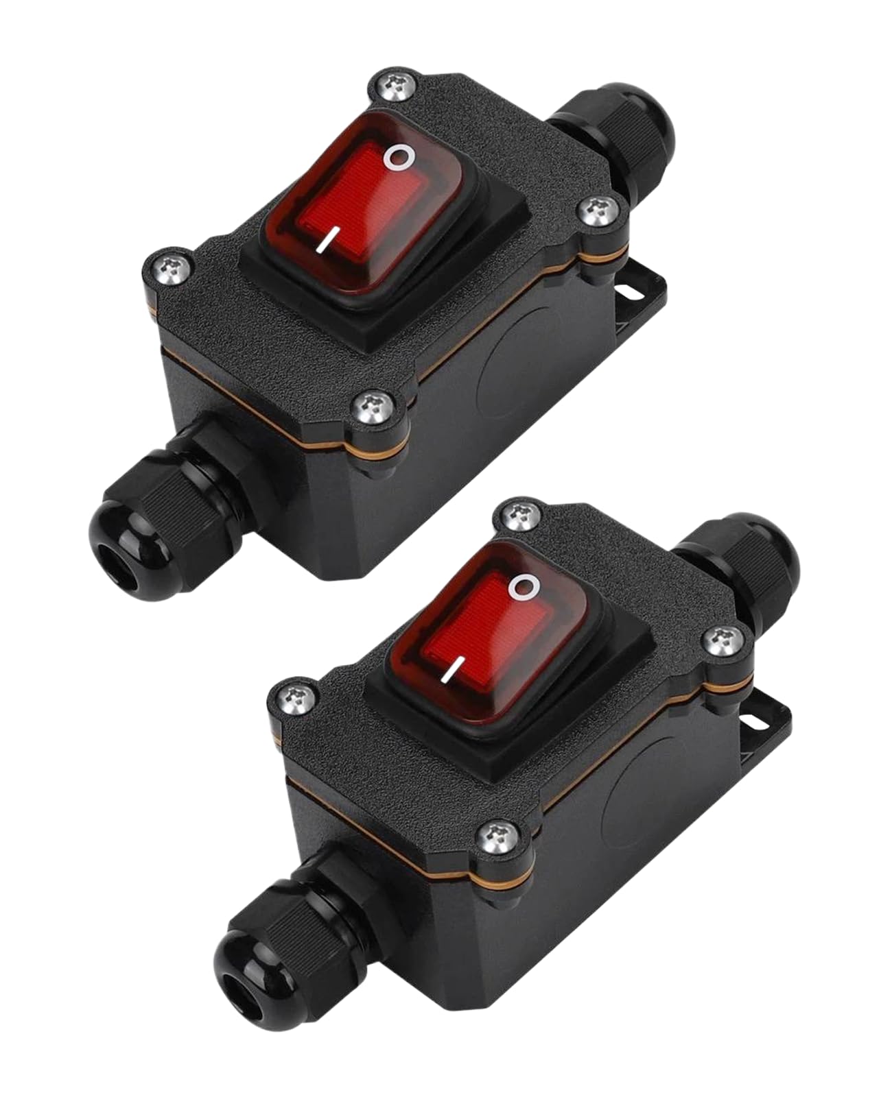 Benaewa 2 Pcs Waterproof Inline Switch, 220V 30A Outdoor Ligh Switch, Dual Position ON/OFF Control