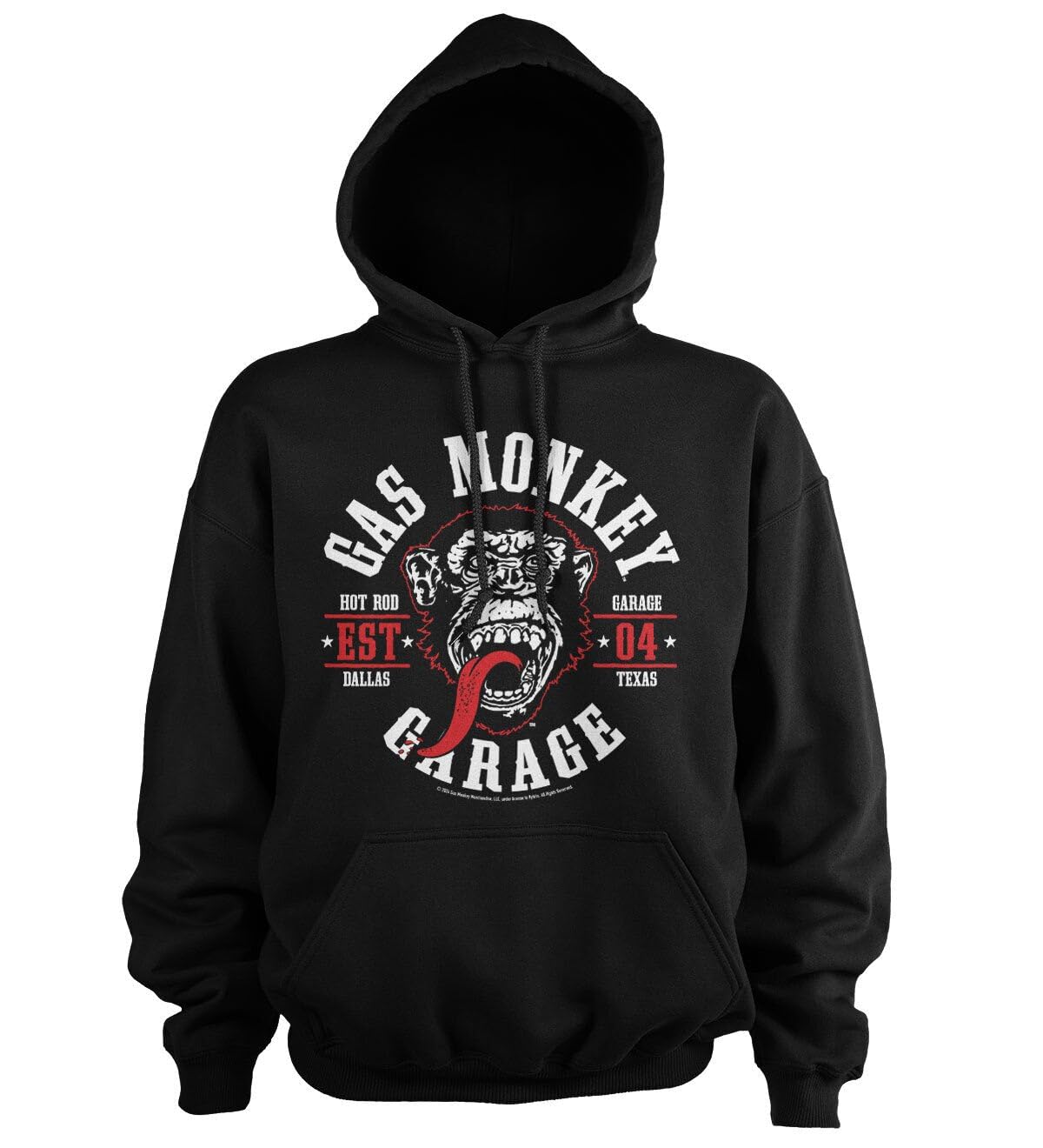 Gas Monkey Garage Unisex Black Officially Licensed Round Seal Hoodie (Black), XXX-Large