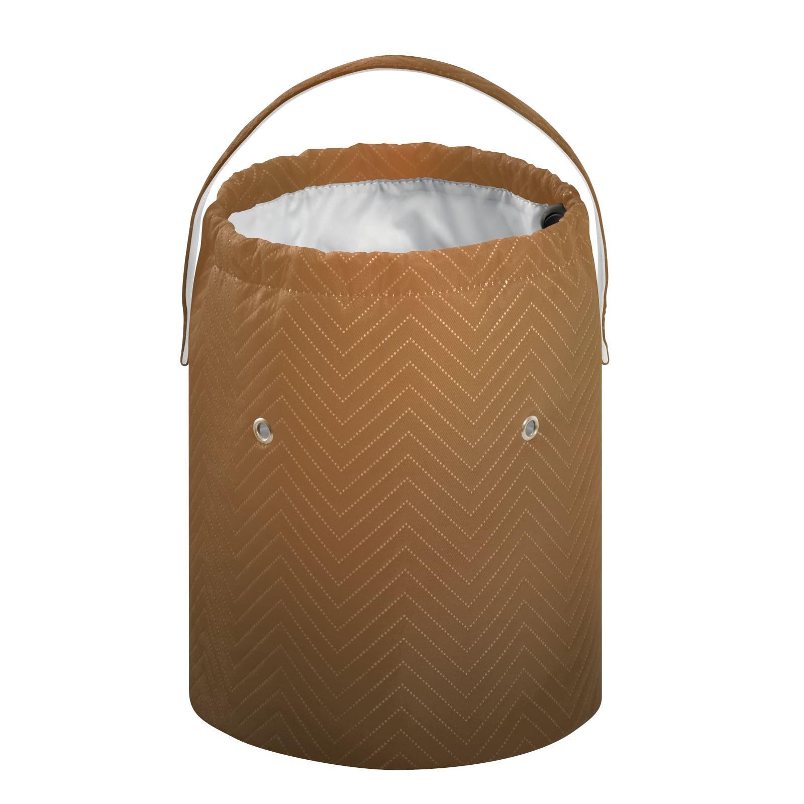 Yasala Yarn Storage Bag Brown Dark Crochet Organizer Tote for Knitting Accessories Supplies Holder with Handle & Grommets Holiday Present for Craft Lover