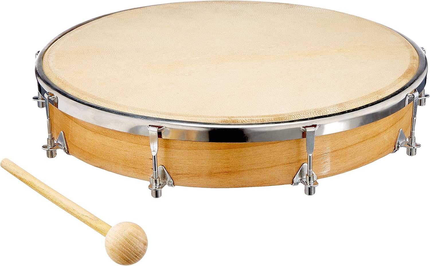 Fuzeau – Tambourin Peau Naturelle Ø30 Cm – Léger, Solide Et Facile À Jouer – Cerclage Bois – Instrument Musique Percussion Rythmique Authentique – Enfant Dès 7 Ans – Réf. 578