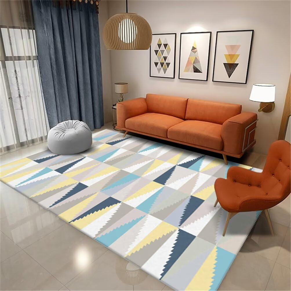 Tapis géométriques modernes salon 160x250CM carré doux