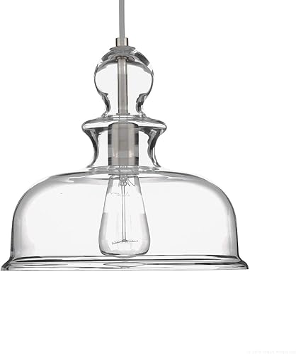 Miniatura 5 de Urban Ambiance Lámpara colgante moderna de lujo, tamaño mediano 11-14 x 12 pulgadas, con elementos de estilo aislante eléctrico, acabado de níquel