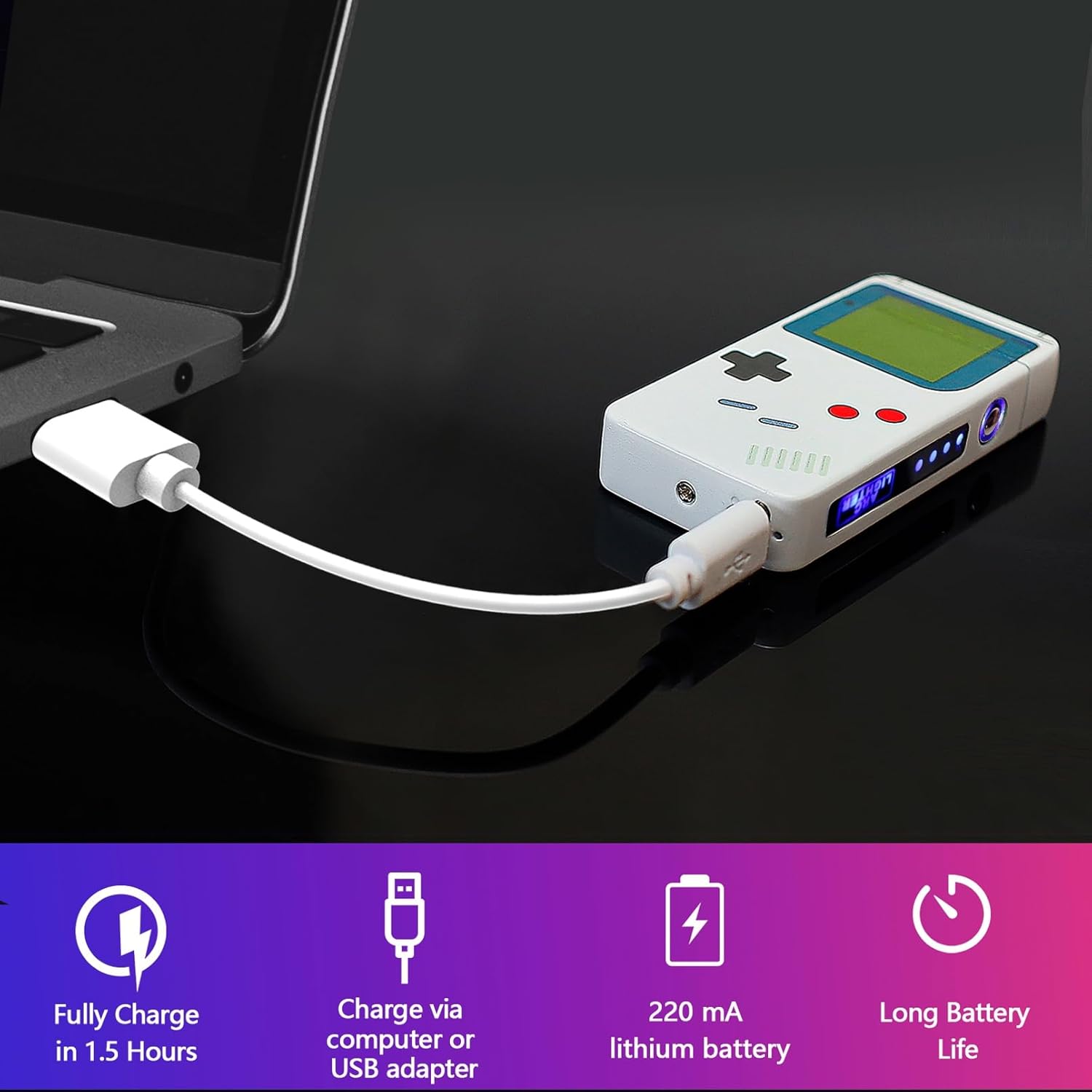 Game Console Arc Lighter - Windproof & USB Rechargeable Game Design Arc Lighter. Gift for Man.(Classic Style)