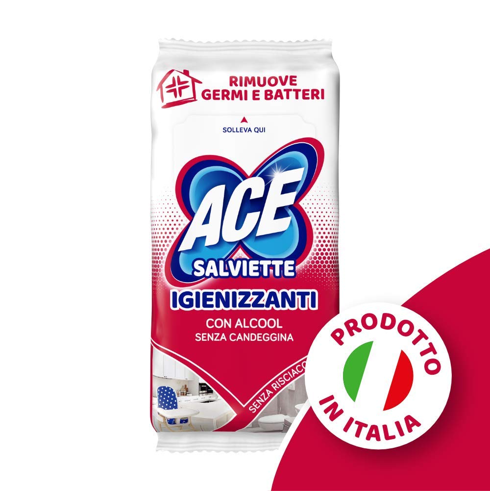 Ace Toallitas desinfectantes con alcohol, caja de 10 paquetes x 40 toallitas, 400 toallitas