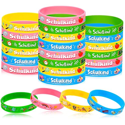 DPKOW - DPKOW Décoration de rentrée Scolaire pour garçon Fille Bracelets d'écolier ABC 123 Sachets de Sucre Livres pour écoliers Cadeau Sac d'école pour la rentrée/l'entrée à l'école garçons Filles,24 pièces