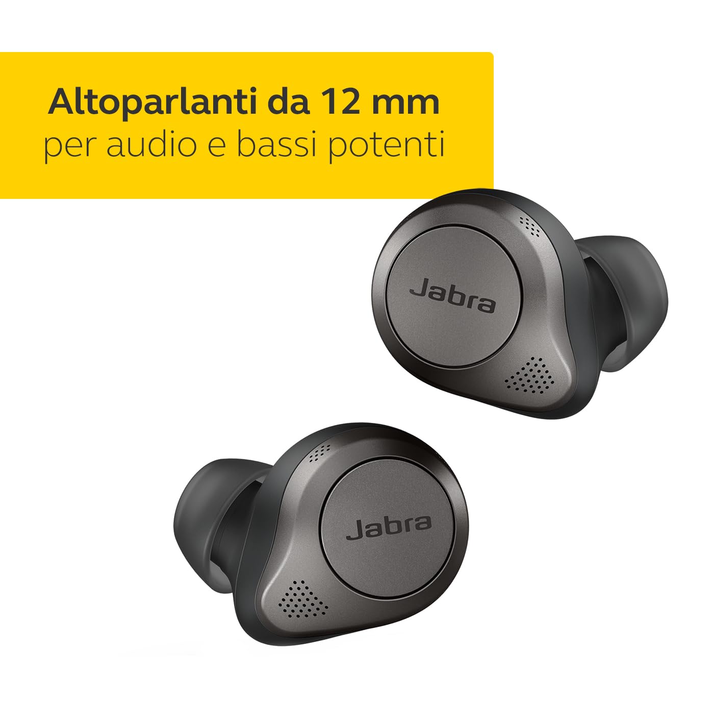 Jabra Elite 85t Auricolari Wireless - Cancellazione Attiva Del Rumore Avanzata - Lunga Durata Della Batteria E Altoparlanti Potenti - Custodia Di Ricarica Wireless - Nero Titanio