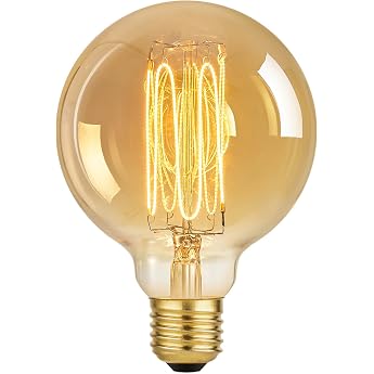 NUODIFAN Edison LED Vintage Light Bulb Dimmable LED Retro Warm White E27 Retro LED Light Bulbs Lamps with Amber Glass 4 W Replaces 40 W 2300 K 470 LM