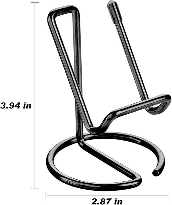 ROPOSY Cell Phone Stand for Desk, Cute Metal Black Cell Phone Stand Holder Desk Accessories, Compatible with All Mobile Phones, iPhone, iPad