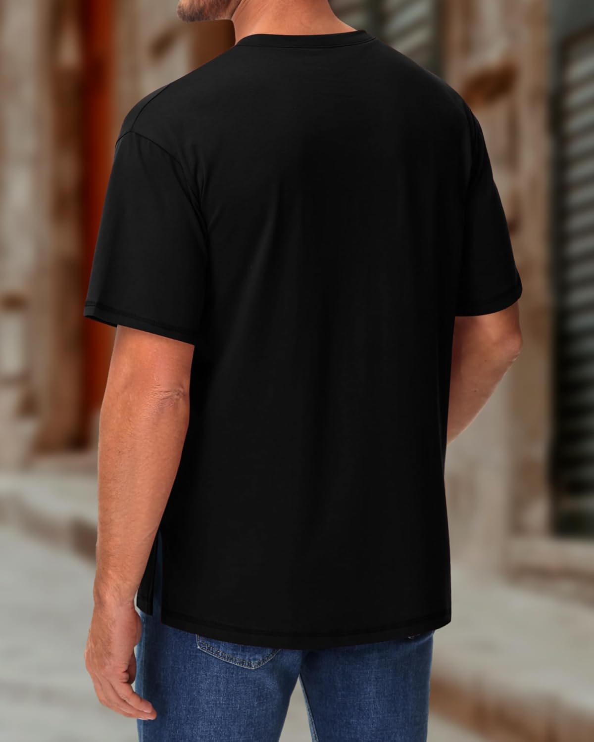 3 Pack Men's Big and Tall T-Shirts, Crew Neck Cotton Short Sleeve Tees Summer Side Slits Shirts Casual Basic Tops - Image 6