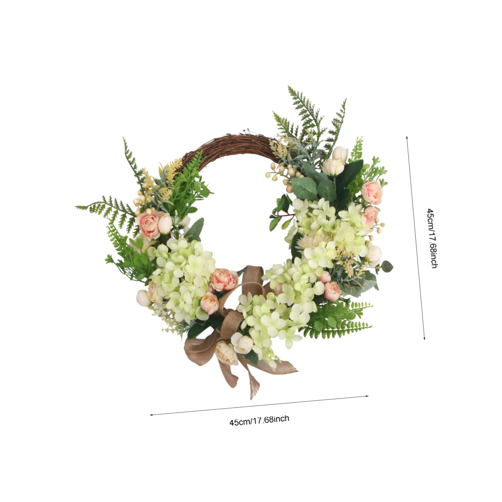 ULTECHNOVO 1pezzi Ghirlanda in Fresco Fiori e Foglie Finte Decorazione Da Appendere o Parete Materiale Plastica e Adatta Per Festival e Vetrine