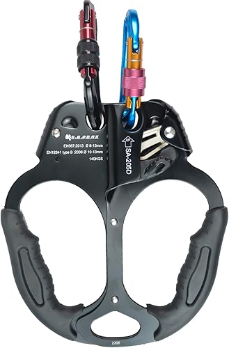 Miniatura 4 de Hand Ascender - Equipo de equipo de rapel fuerte certificado CE con mango de goma ergonómico para arbolistas de árboles trepadores, escalar, rescate