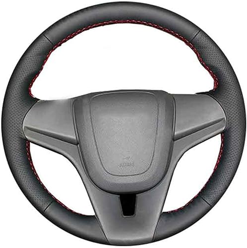 Hand-Sewn Customized Car Steering Wheel Cover Black Leather Braid,Fit for Cruze 2009-2014 Aveo Orlando Ravon R4 Auto Parts