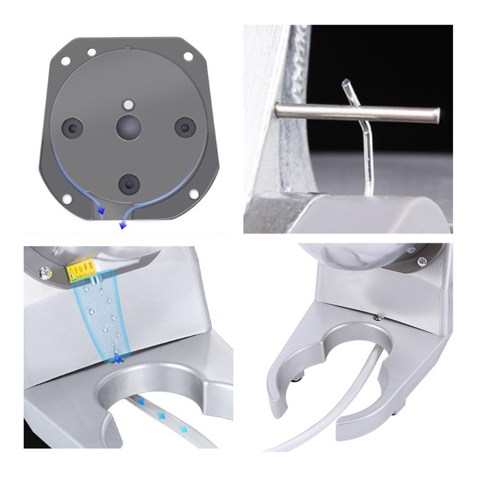 Trituradora De Hielo Comercial, Máquina Eléctrica Afeitado, Batidos, Rompehielos Doméstico Pequeño TrituracióN De Hielo Sin Esfuerzo(Grey Double Cap 4 Cutter)