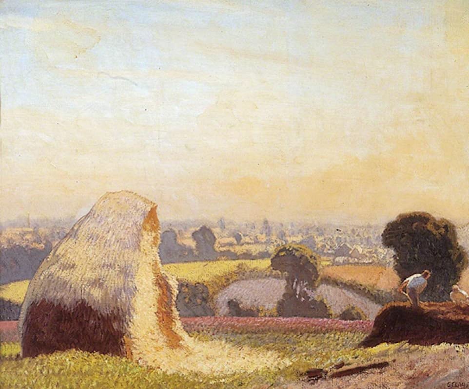 Peinture murale La Vallée George Clausen pour décorer le salon