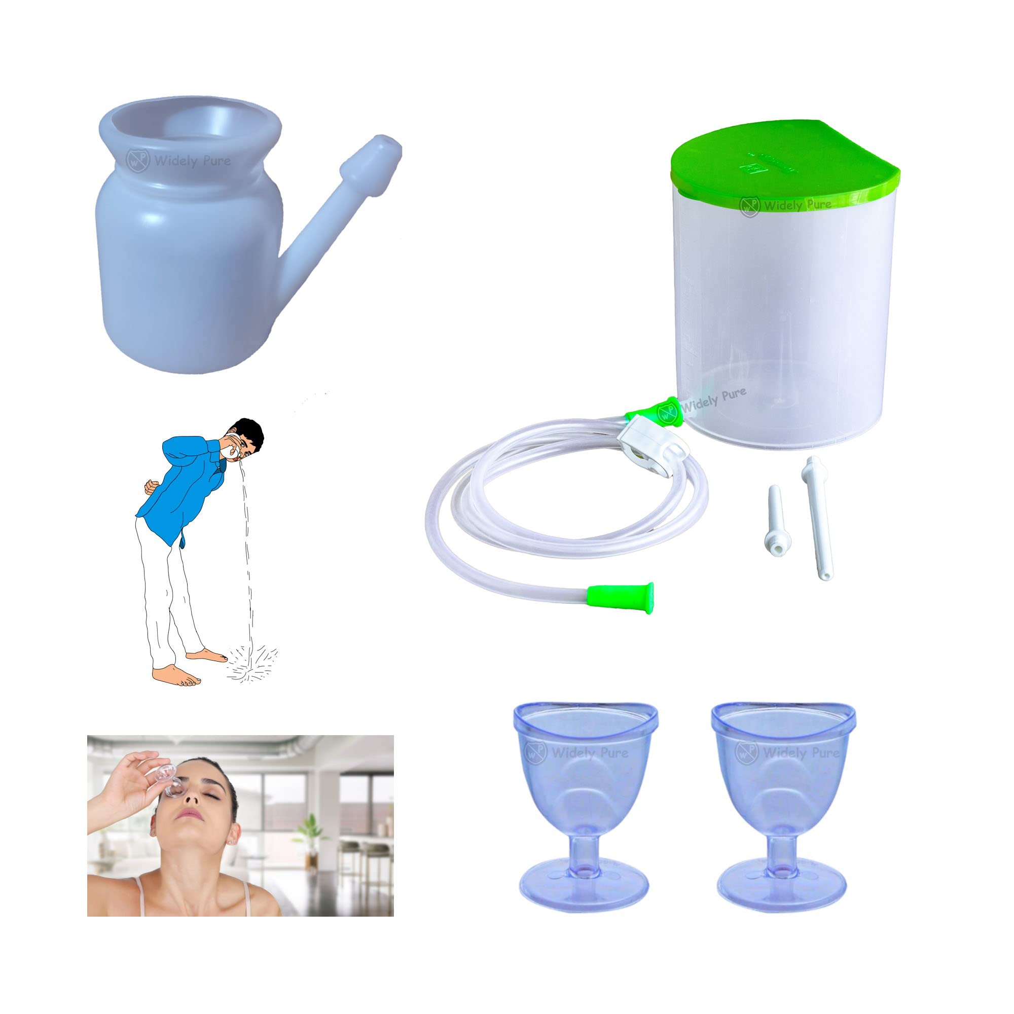 Buy Widely Pure Enema Kit Satvik 1500ml and Jal Neti Pot 500ml and 2