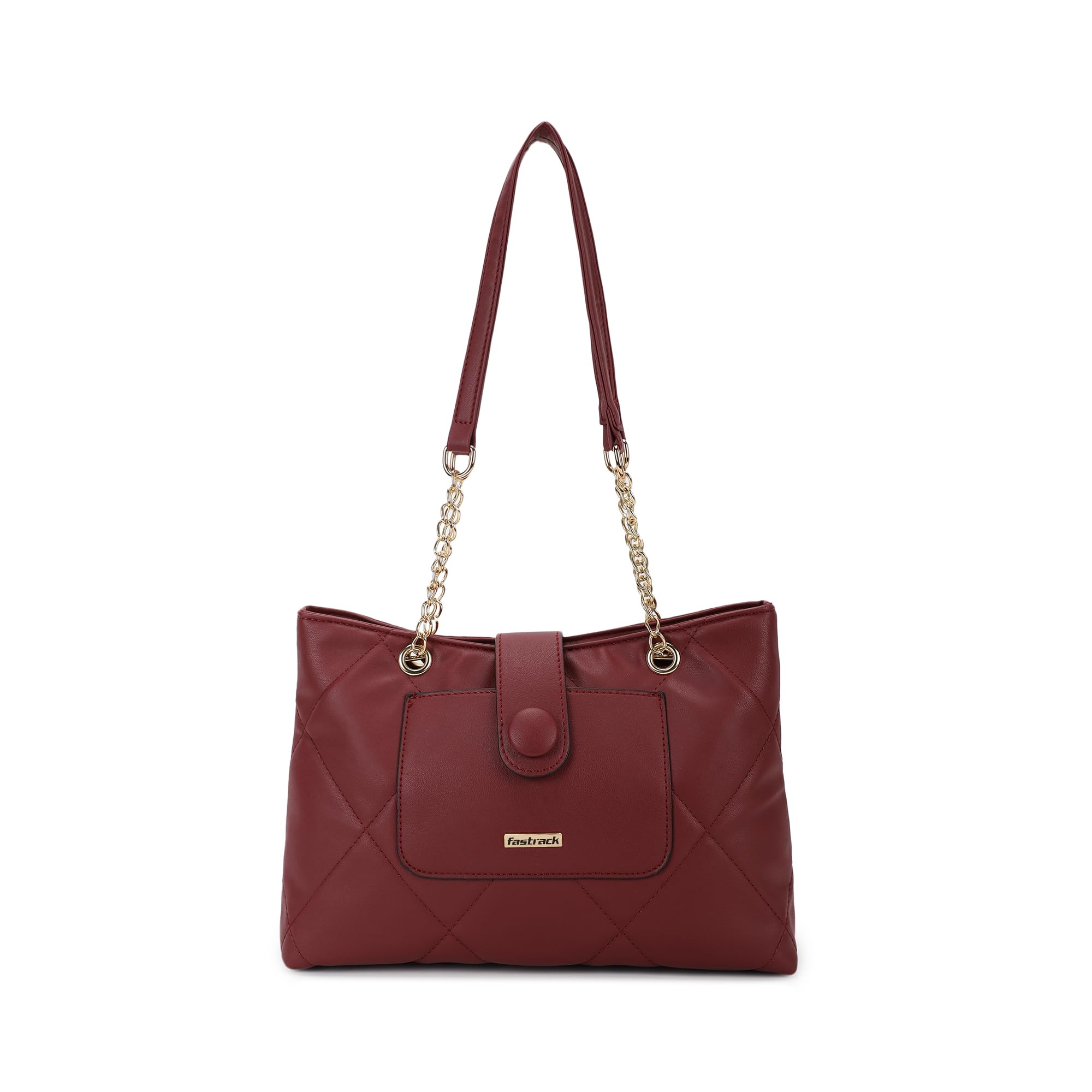 Fastrack Diamond Quilted Shoulder Bag for Girls, Ladies and Women | Comes with Chain Straps | Casual Handbag for Women | Made Up of Semi - PU Leather (B0D9BJP67M) Amazon Price History, Amazon Price Tracker