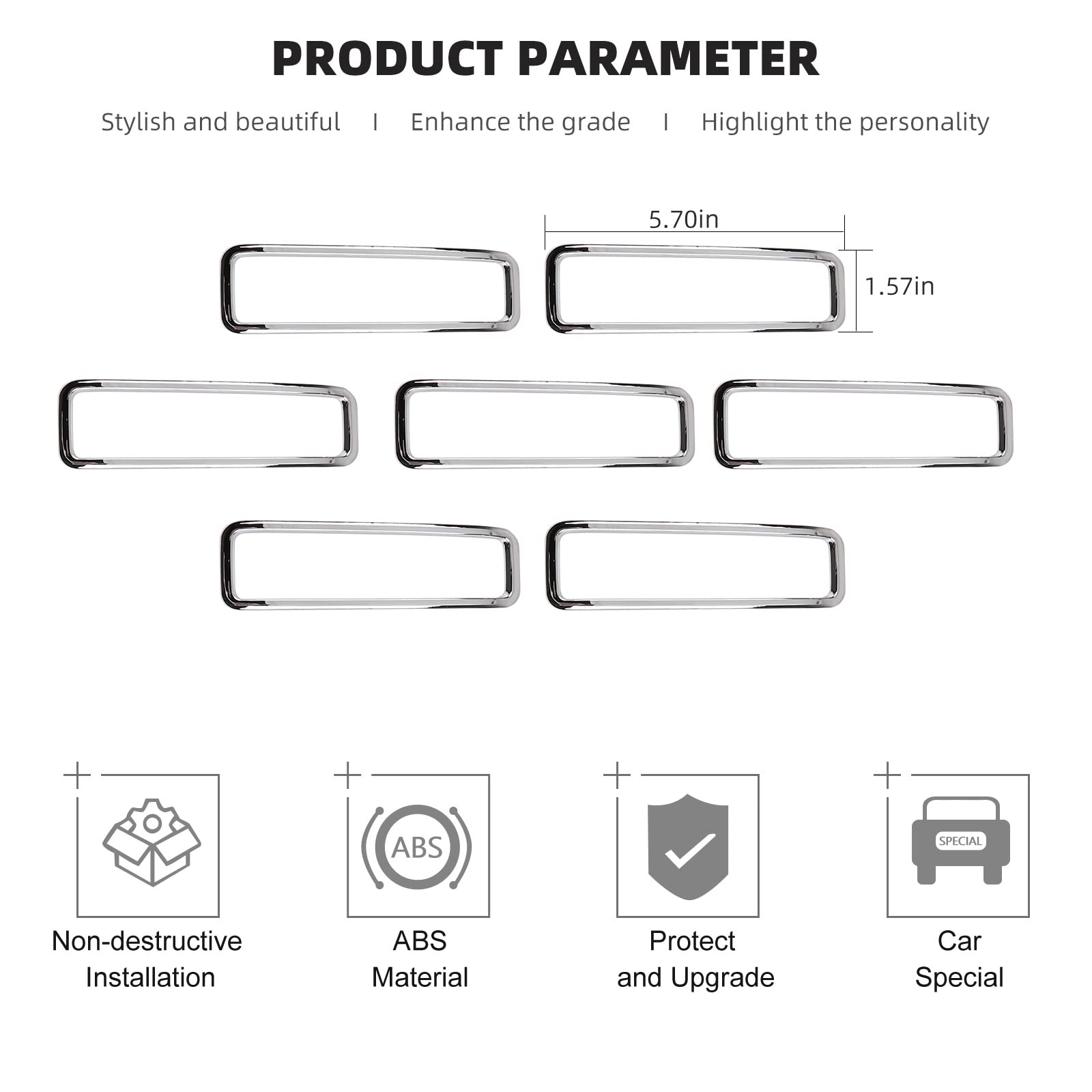 CheroCar for Jeep JL Hood Vents Cover Trim Hood Air Outlets Decorative Cover Exterior Accessories for Jeep Wrangler JL & Jeep Gladiator JT 2018-2022 (Chrome)