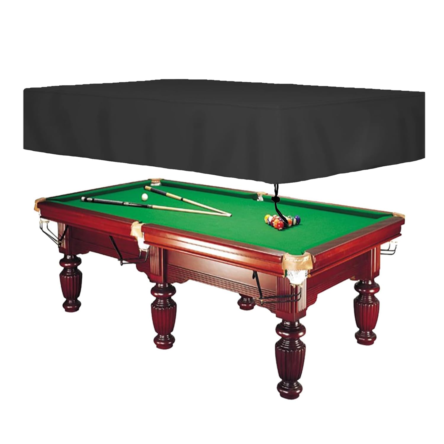 Encasify Billiard Pool Table Cover, Dustproof, Waterproof & Tearproof Covers for Pool Table 7/8/9FT Fitted - Polyester Material - Black (9 Feet (284cm x 157cm X 20cm))-image-3