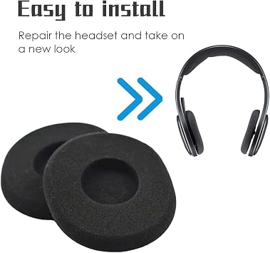 Memory Foam Replacement Ear Pads (2 Pairs) Compatible with Logitech H800 Headset Soft Earpads Cushion Cover, Ear Sponge Cover Black