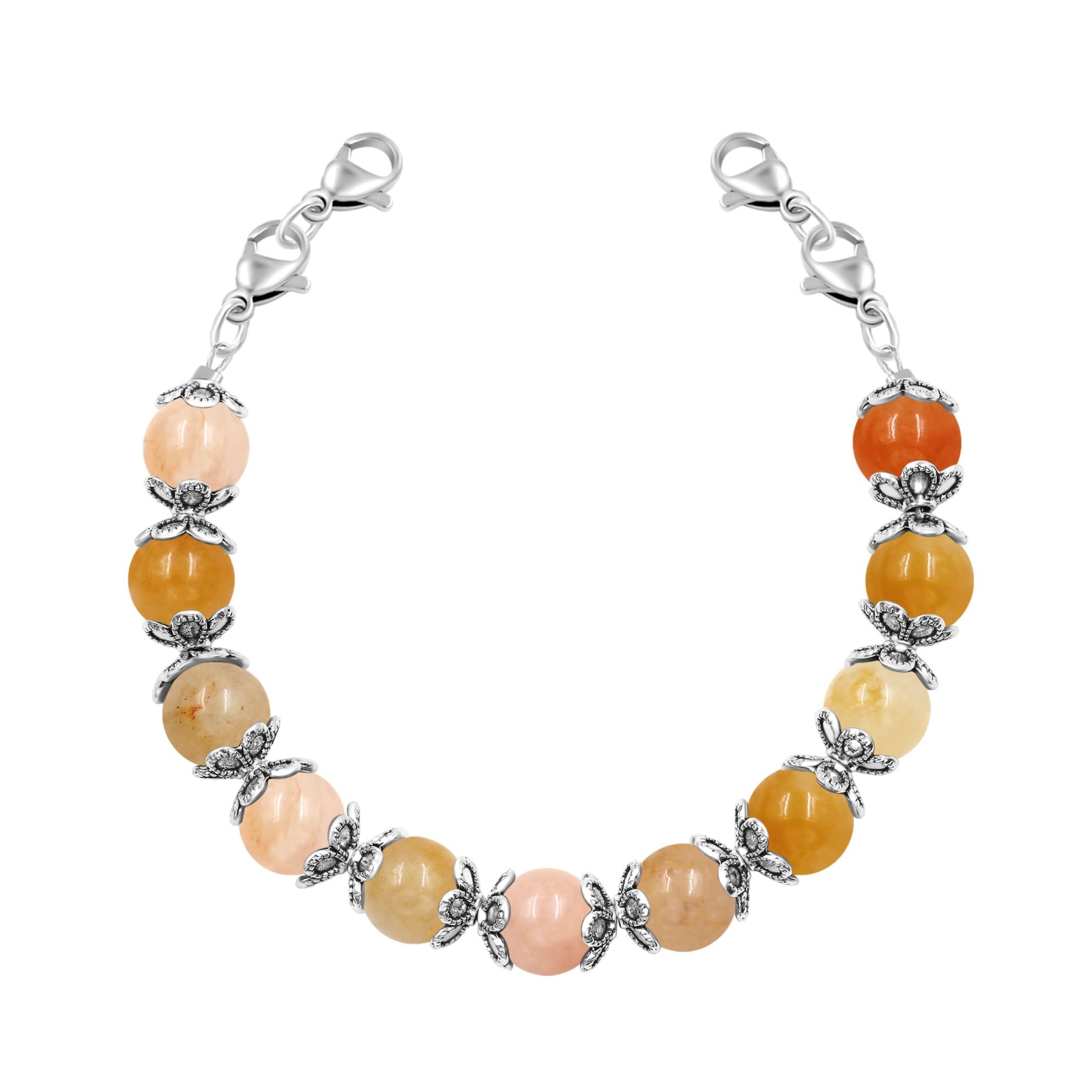 Interchangeable DIY Semi-Finished Medical Alert Bracelet - 8mm Natural Stone Bead Adjustable Dual-Use Bracelet - YA5062