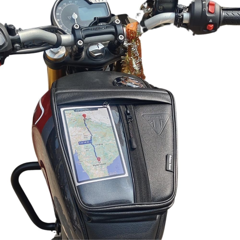 Casual Compatible with Triumph Scrambler 400x Pocket Tank Bag with Mobile Holder-picture-10