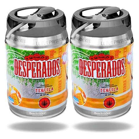 2x Desperados Tequila Bier mit Zapfhahn 5 Liter Partyfass 5,9% vol Cover