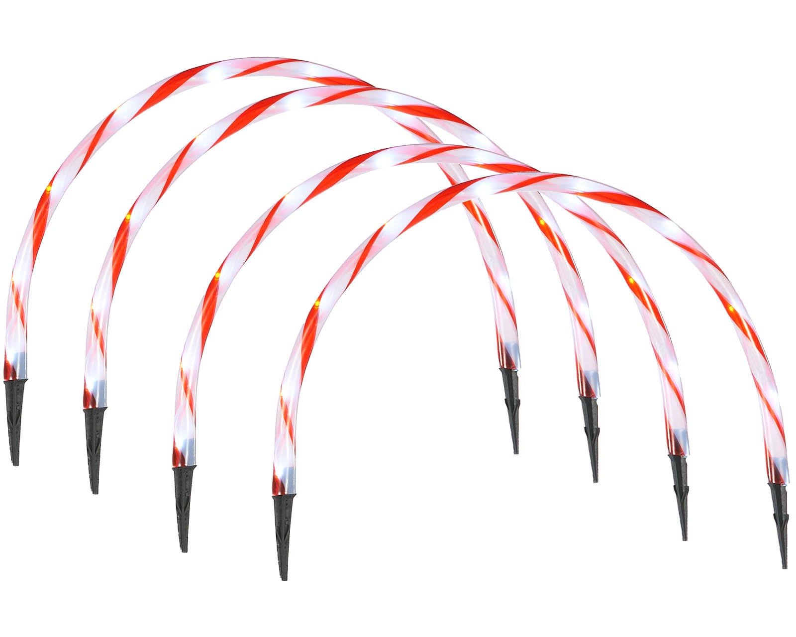 Set of 4 Arch Pathway Candy Cane Lights