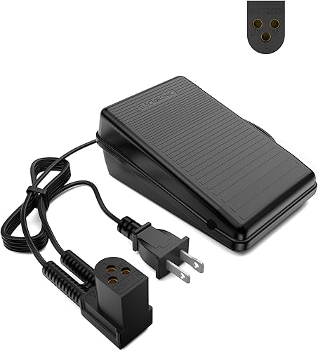 Pedal de repuesto para cantante y cable de alimentación 979314-031 compatible con máquina de coser Singer 2517C, 2950C, 3270C, 362095, 362095-001,