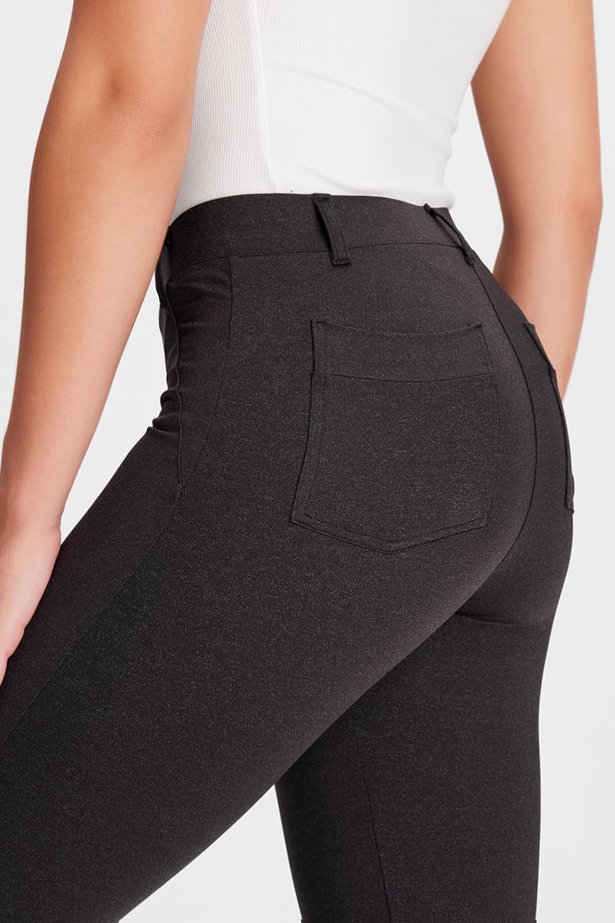 Yogipace,Belt Loops,Women's Petite/Regular/Tall Flare Cropped Yoga Dress Pants Capris Stretchy Work Ankle Pant - Image 5