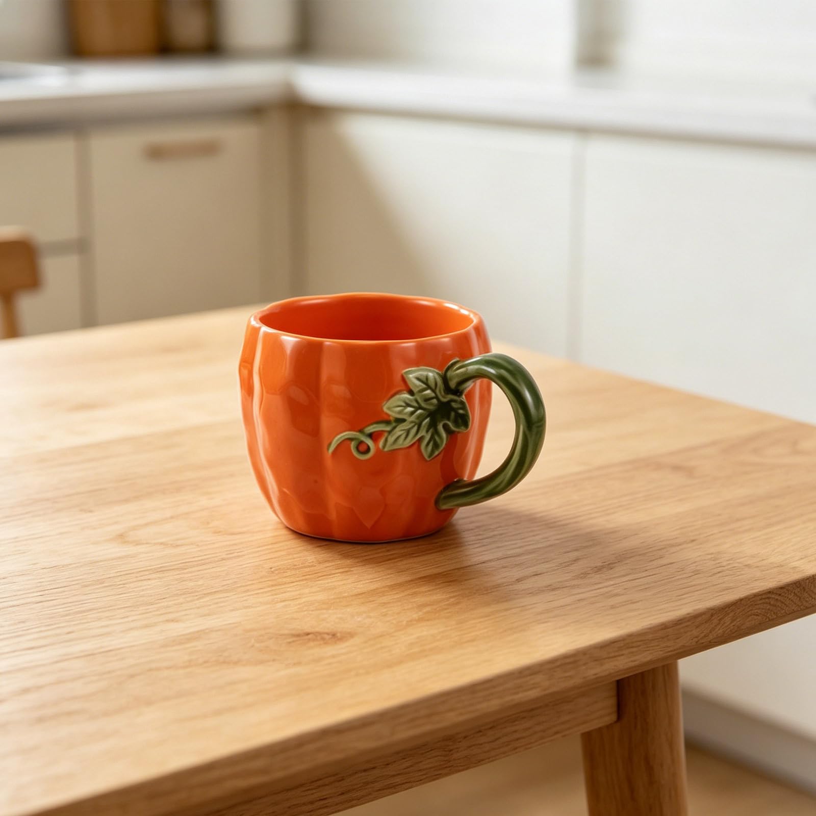 NUOBESTY Taza de Cerámica con Forma de Calabaza Y Asa, 380 Ml/12,8 Oz. Taza de Café con Temática de Halloween para Café, Té, Agua, Leche, Chocolate Caliente Y Decoración Navideña.
