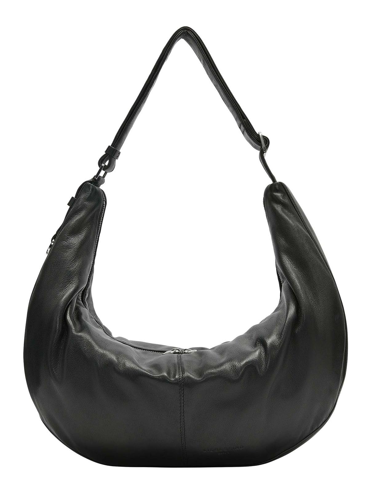 LIEBESKIND BERLIN Leather shoulder bag Moon Sheep Natural Hobo Bag Black