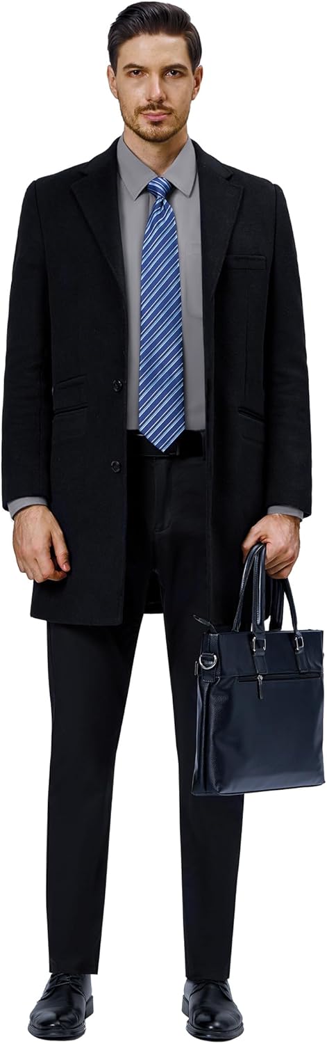 Alimens & Gentle Mens Dress Shirts 4-Way Stretch Long Sleeve Collared Casual Solid Wedding Dating Button Down Shirt - Image 5