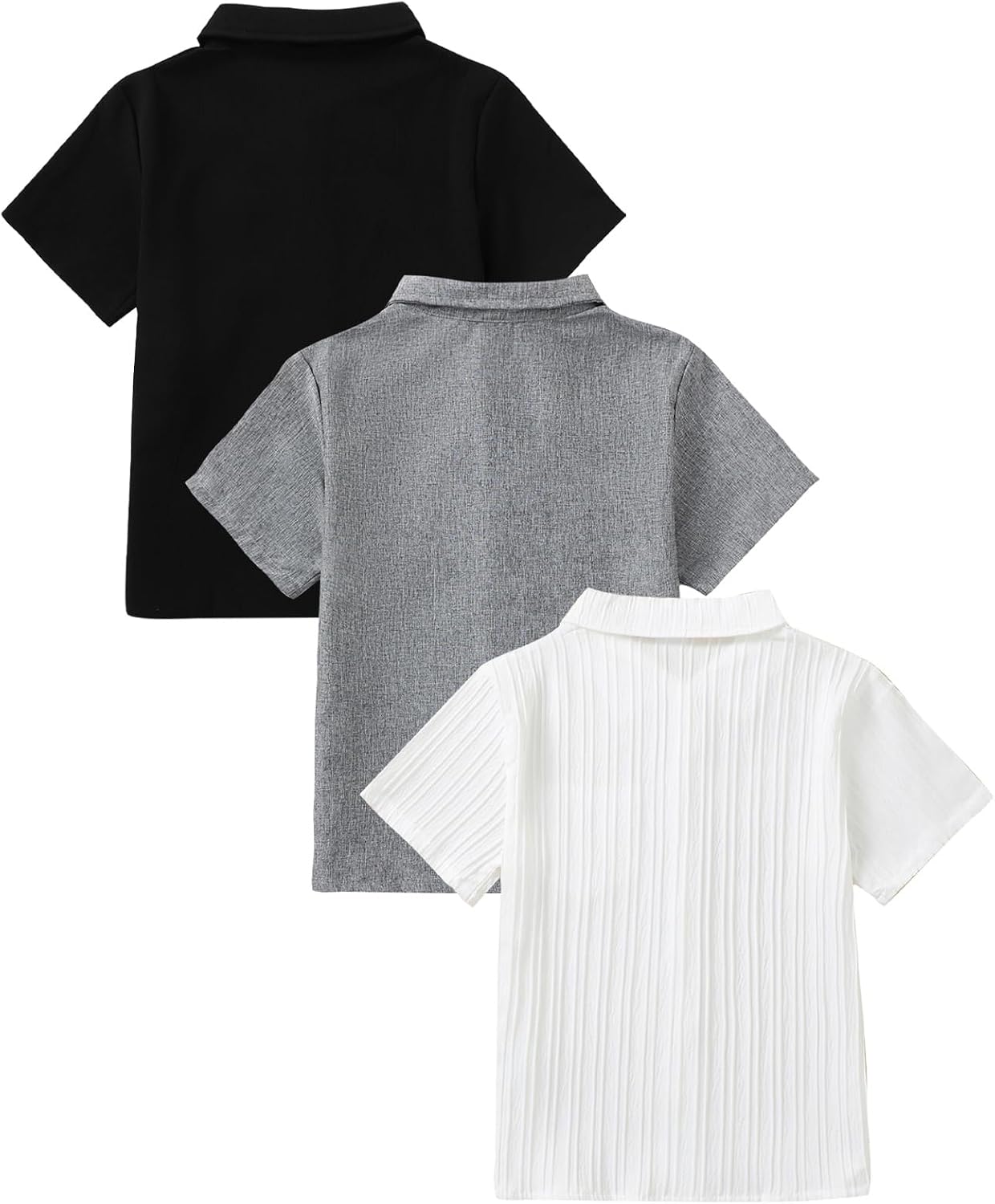 3 Pack Boys Dress Shirt Short Sleeve Button Down Shirts for Boys