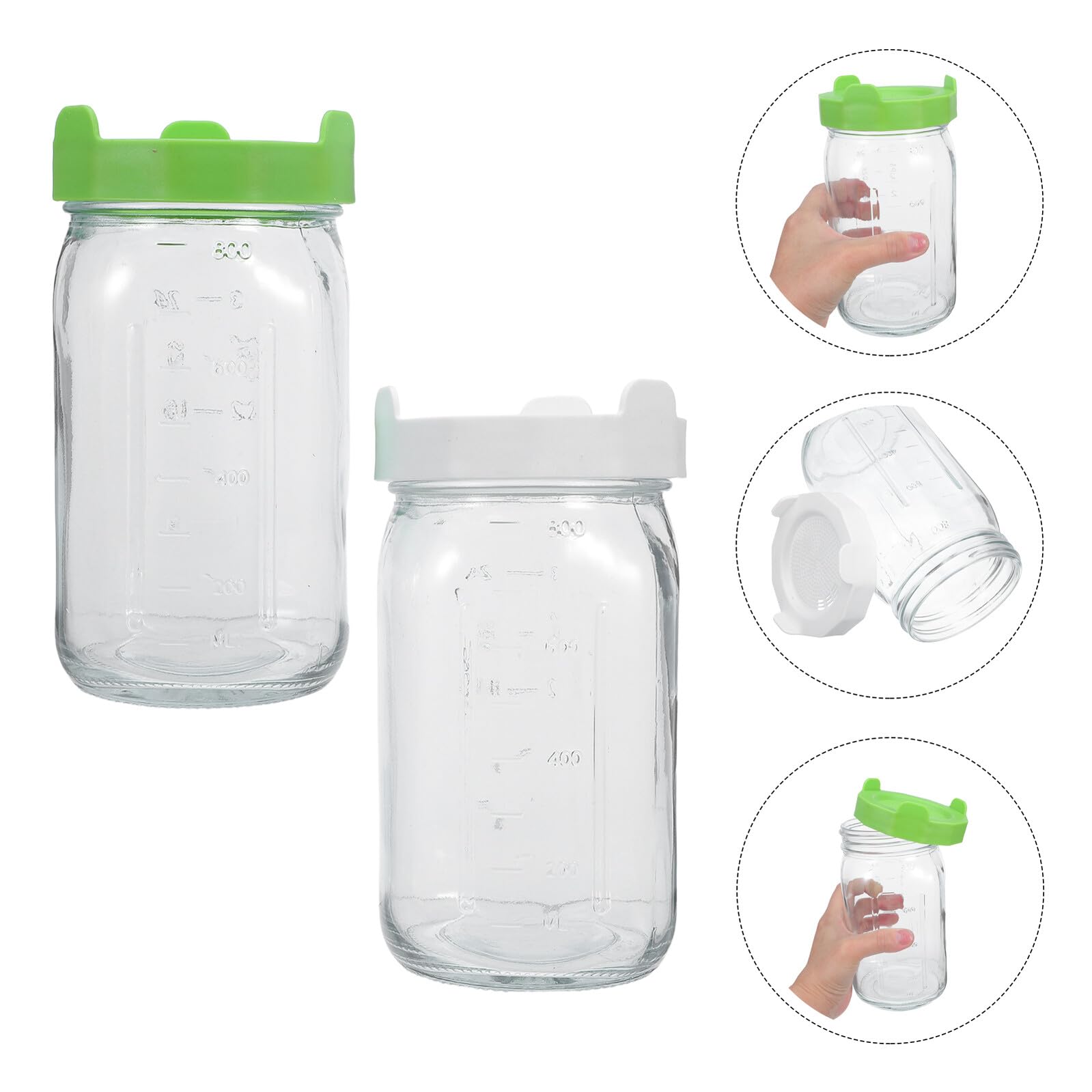 2 Pièces Kit de Germination en Verre avec Couvercle Drainage et Manchon D’ombrage pour Croissance Contrôlée des Graines à Germer à Domicile Cuisine