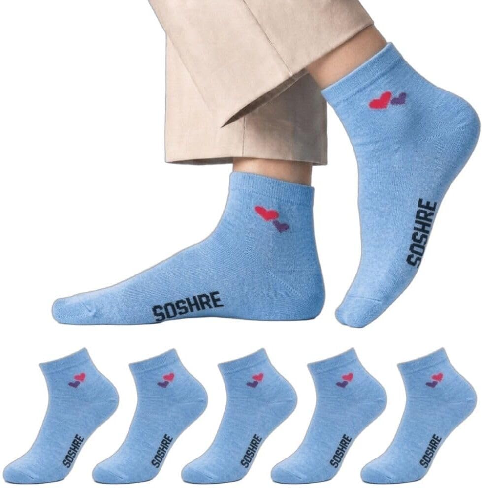 SOSHRE Ankle Length Socks for Girls || Ultra Soft made of cotton || Breathable And Stretchable Socks for Kids | women and girls || Solid Sneaker Shoes Socks Multicolor || Combo Pack (Pair of 3) 4