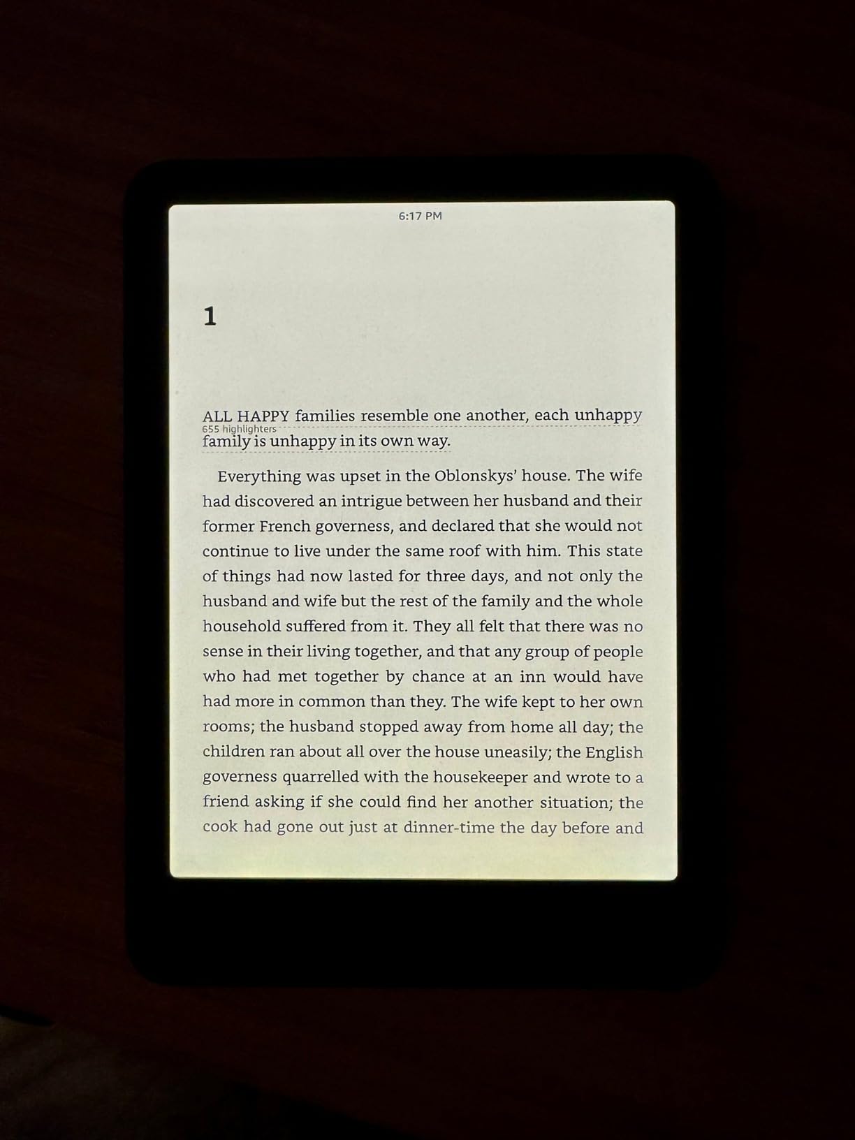 Kindle Paperwhite screen detail