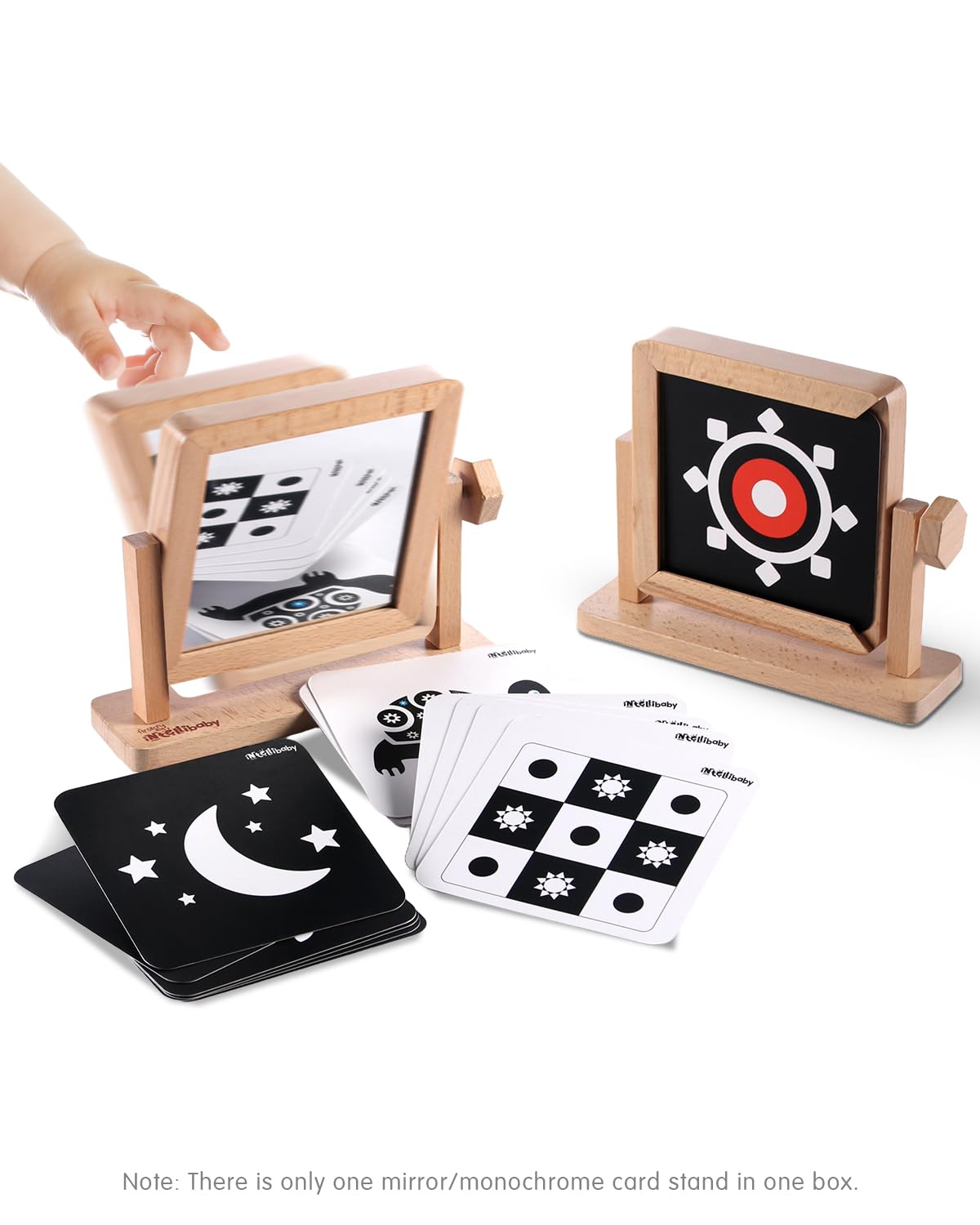 Intellibaby Premium Mirror and Monochrome Card Set | New Baby Gift, New Baby Card Game | Multicolor, 4+ Months, Size - L 20 x B 6 x H 15.8 cm