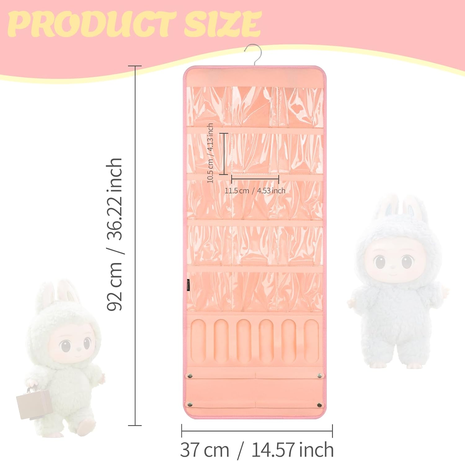 Hanging Doll Clothes Organizer,Doll Accessories Storage Holder,Doll Outfit Wall Display,15cm-17cm Dolls Outfit Holder(Not Include Any Accessories) (Pink)