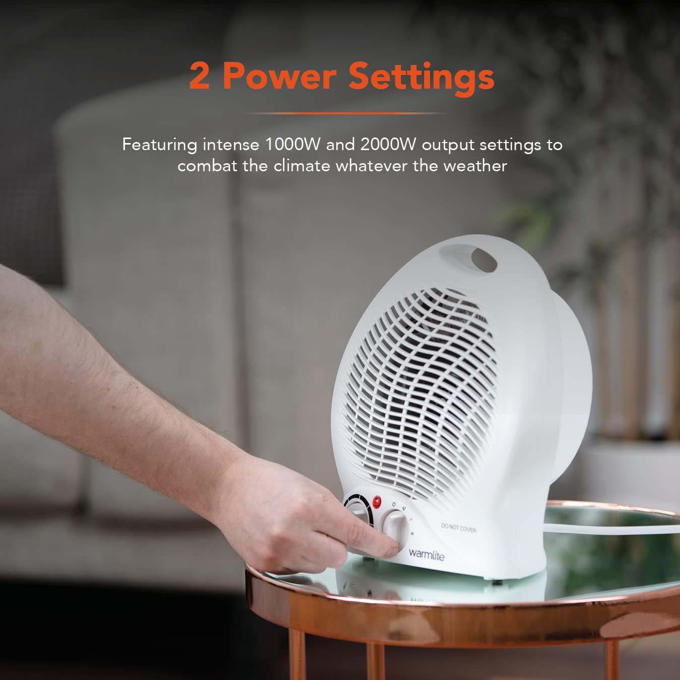 Thermo Fan Heater with 2 Heat Settings and Overheat Protection, White (… thumbnail 4
