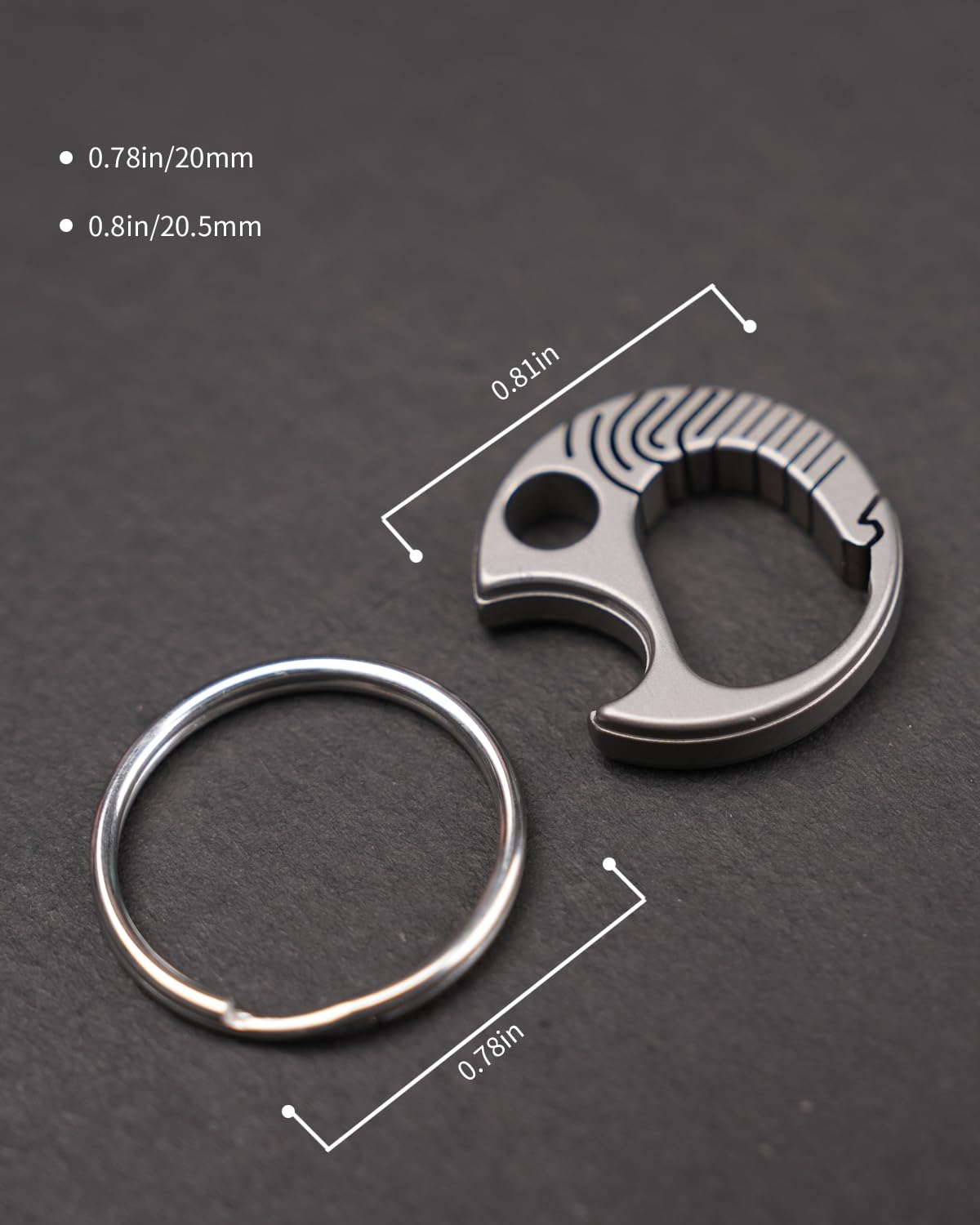 Titanium Keyring Edc Black Carabiner EDC Titanium Ti Carabiner Keychain Key Ring ...