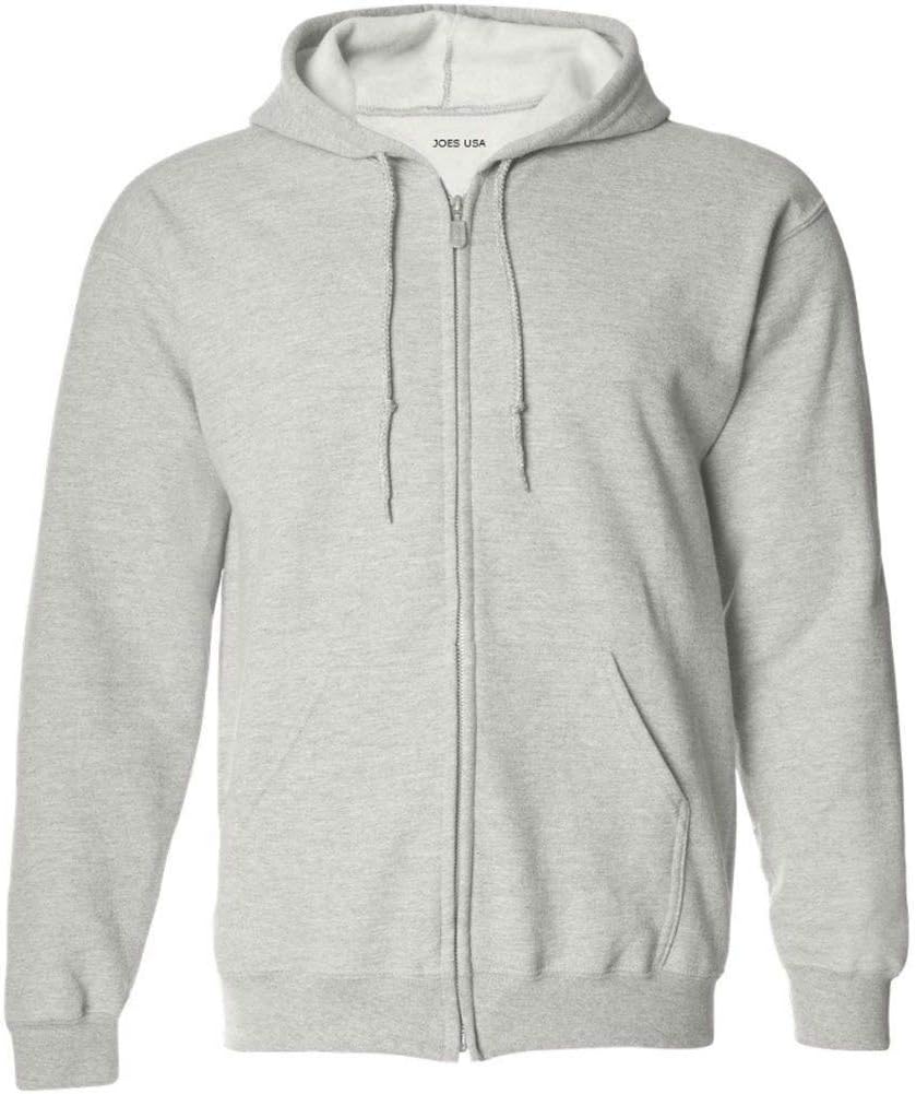 Joe's USA Mens 9-Ounce Heavyweight Big & Tall Fleece Full-Zip Hooded Sweatshirt