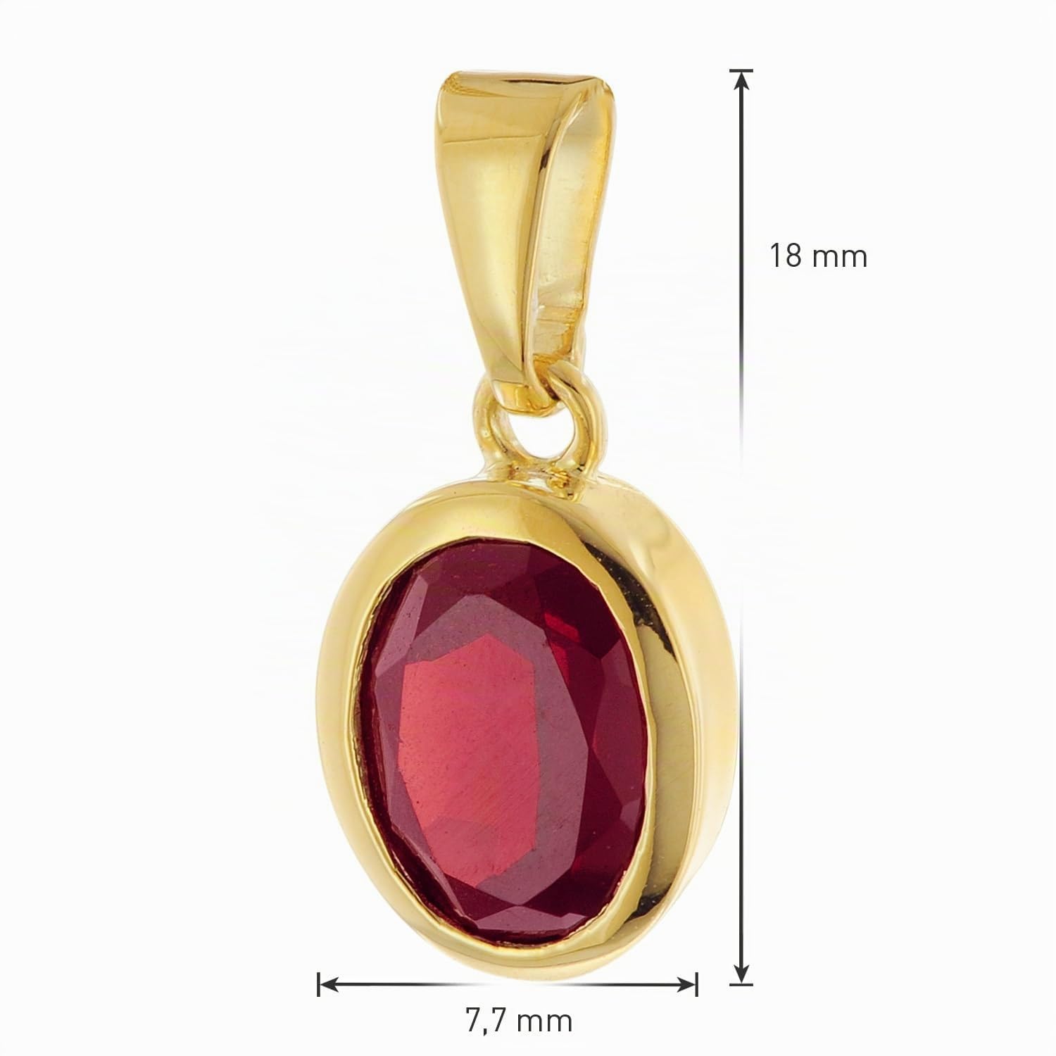 trendor Granat-Anhänger Gold 333/8K mit vergoldeter Silberkette 68402