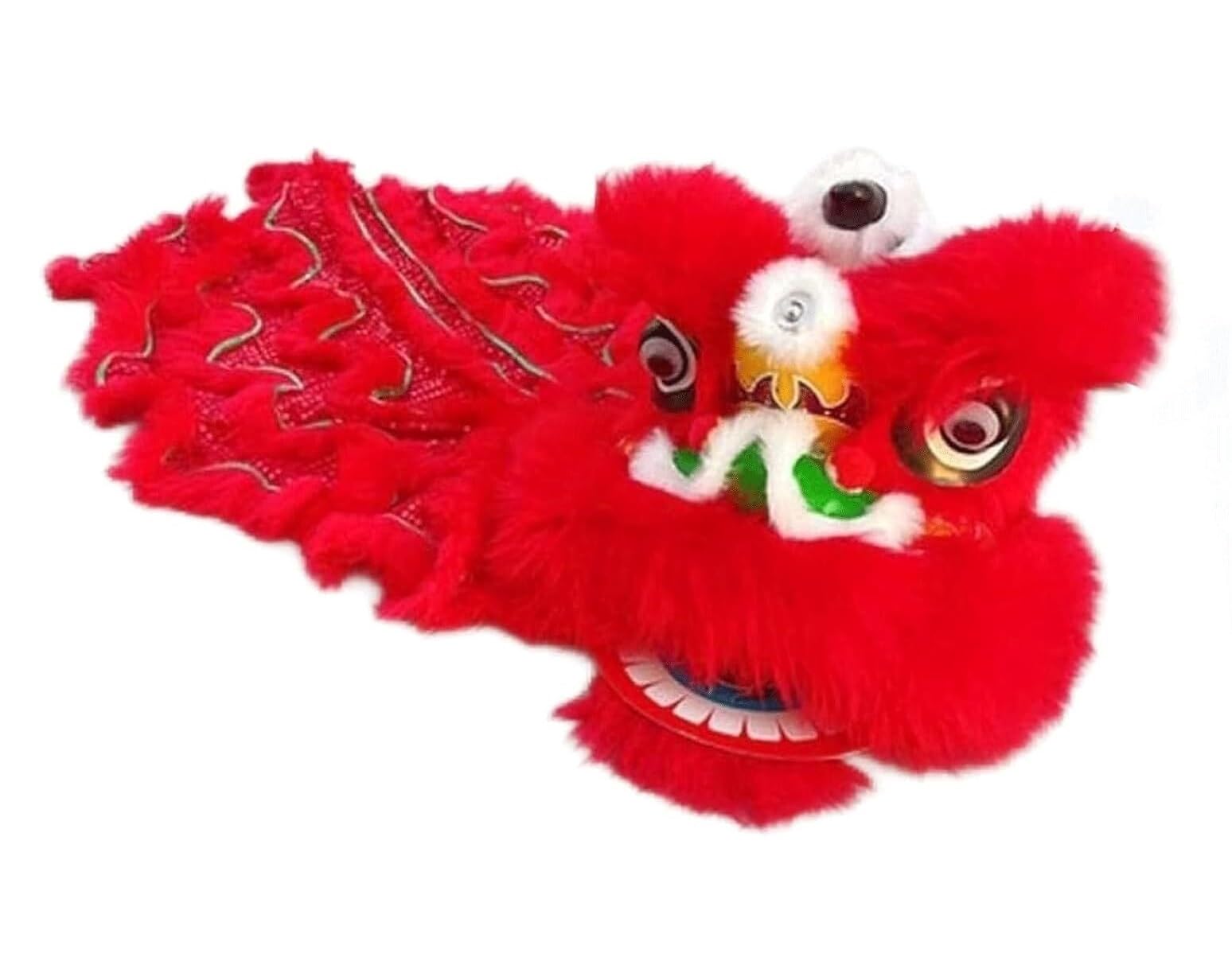 Krxsobnv Red Lion Dance Clothes, Dragon Dance And Lion Awakening Southern Head Props Performance Costume