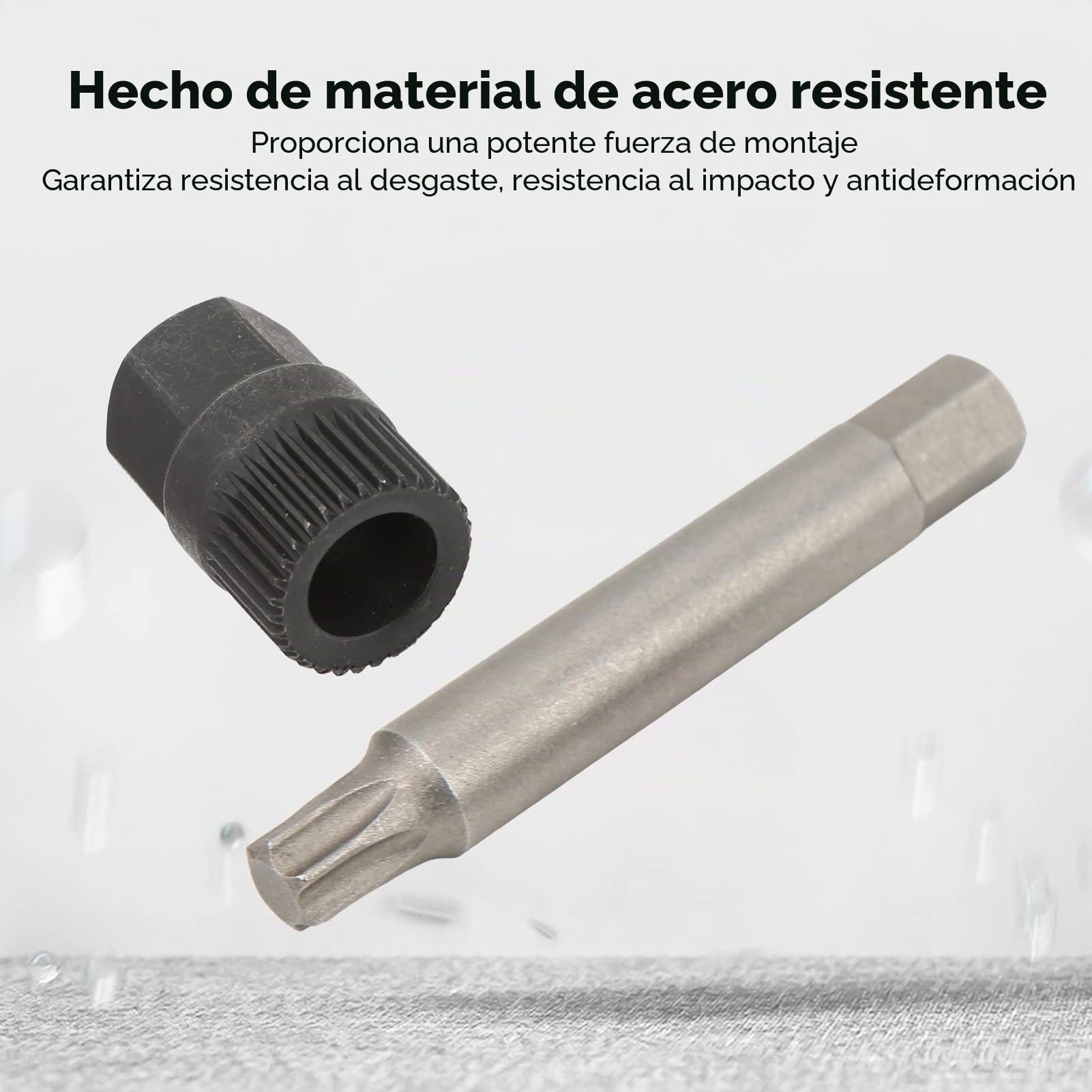Llave de Polea Alternadora T50, 33 Toma de Eliminación de Broca de Tacón, Herramienta de Desacoplador Alternador Fácil de Usar con Poleas Reemplazables